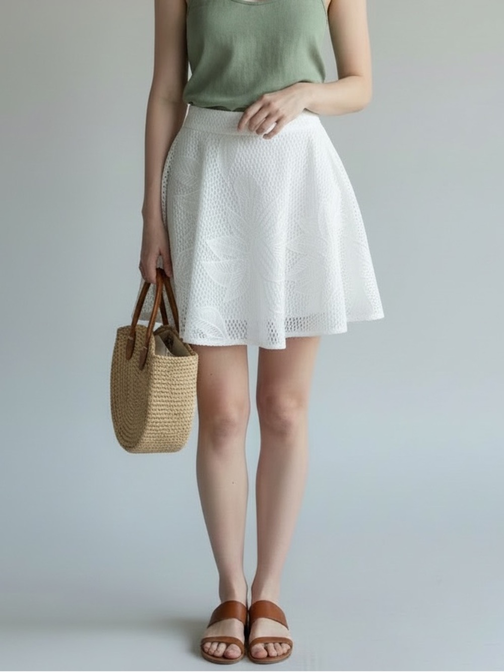 JAYGODFREY White Eyelet Circle Skirt